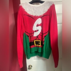 Christmas Sweater Santa or Superman? Alex Stevens “S” Christmas long sle…